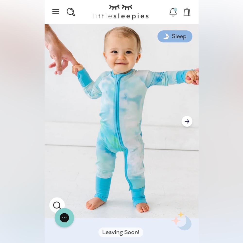 Little Sleepies Aqua and Teal Zip-Up Onesie